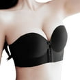 thumbnail image 2 of ZJXFGS Strapless Bra Bandeau topWomens Non Slip Adjustment Rimless Bra Strapless Bras For Women Push Up Black L, 2 of 9