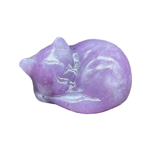 Under 10 Desktop Ornament Natural Quartz Crystal Sleeping Cat Decoration Crystal Cat Sleeping Statue 2 Inch Opal Cat Crystal Statue Statue for Home Meditation