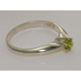 thumbnail image 6 of LBG British Made 9k White Gold Natural Peridot Womens Engagement Ring - 33 size options - Size 10.5, 6 of 7