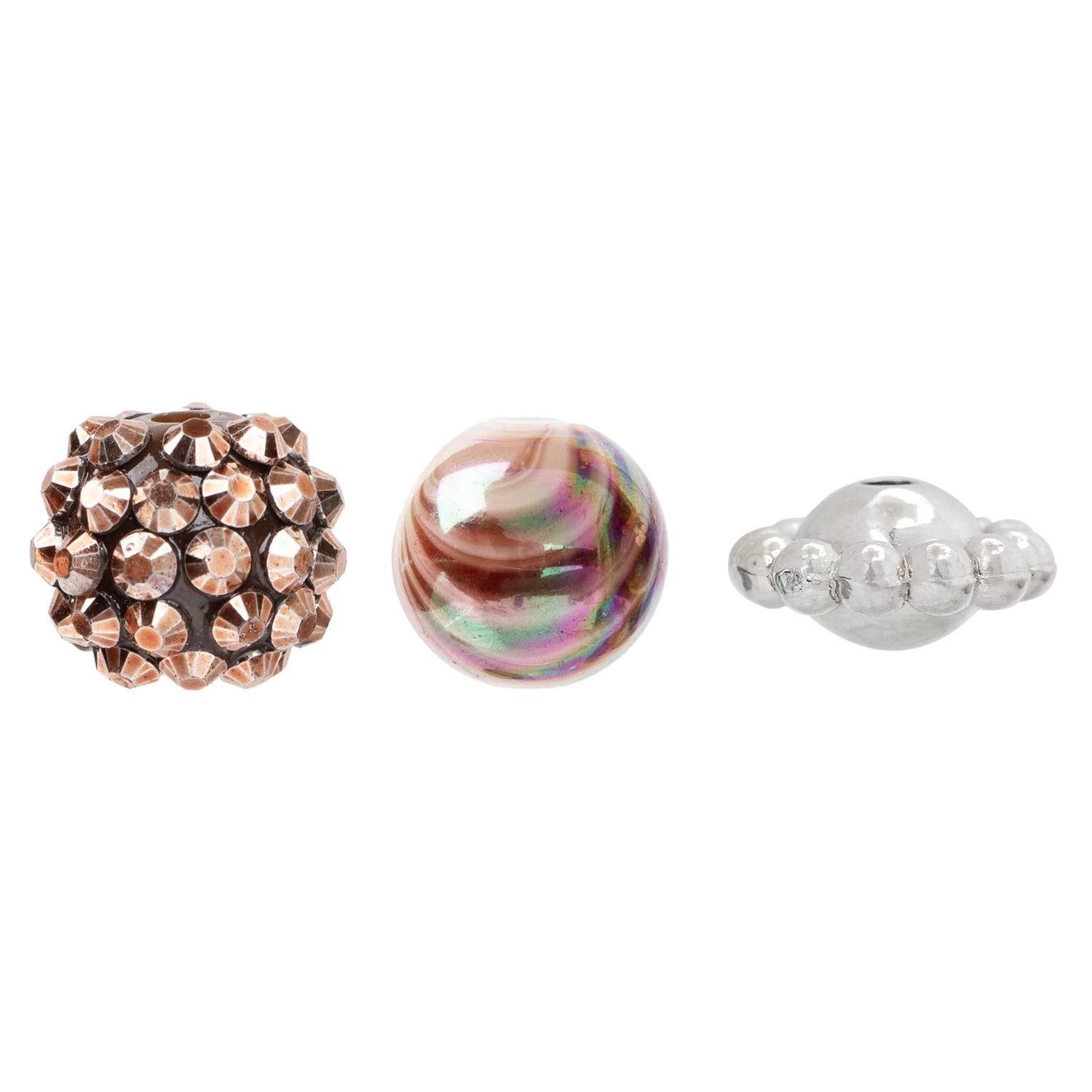 (2 pack) Cousin DIY Acrylic Brown Swirl Shambala Bead Strand, 17 in, 62 Piece, Unisex, AJM63518496