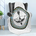thumbnail image 4 of Zodiac Sagittarius Soft Flannel Fleece Blanket, Victorian Inspired Bow and Arrow Design with Colorful Curves and Swirls, Cozy Plush for Indoor and Outdoor Use, 50" x 60", Multicolor, by Ambesonne, 4 of 5