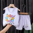 thumbnail image 2 of XUELUO Baby Boys Casual Outfit Sets Summer Cartoon Animal Print Crew Neck Short Sleeve T Shirts Tops Shorts Casual Two Piece Athletic Outwear,Purple,12-18 Months, 2 of 3