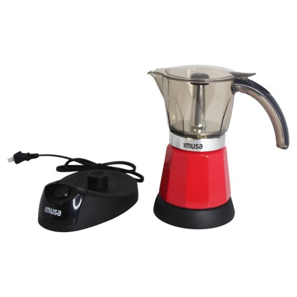 Imusa Cafetière Électrique Moka 3 Tasses et 6 Tasses 480 W - Rouge