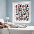 thumbnail image 3 of Red Black Geometric Window Privacy Film, Abstract Art Modern Line Static Cling UV Sun Blocking Heat Control Window Tint Day and Night, Non-Adhesive One Way Windows Privacy Cover 17.7''x39.3'', 3 of 7