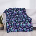 thumbnail image 3 of Yiaed Skull purple flower Print Blanket Throw Blanket Soft Cozy Flannel Blanket for Home Bed Sofa Couch Chair-80"x60", 3 of 6