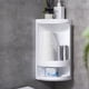 thumbnail image 2 of Yuarrent Estante esquinero blanco fácil de instalar para baño, solución de almacenamiento práctica e impermeable, elegante Almacenamiento y organización del hogar gris S, 2 of 6