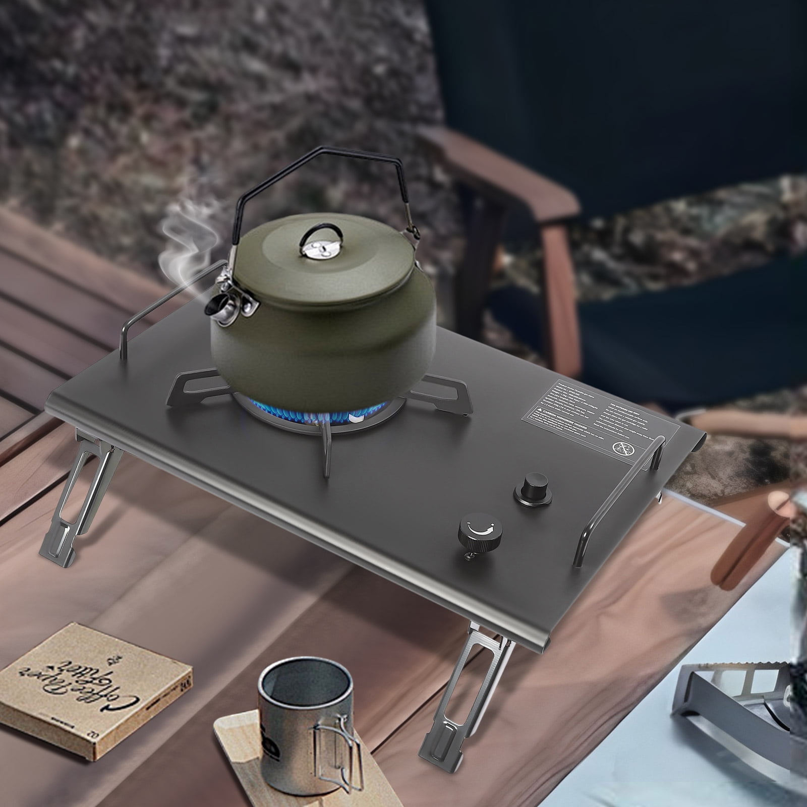 Wildnix Portable Propane Gas Stove, Stainless Steel with Electronic Ignition, 2.7KW Heat Output, Compact & Lightweight for Outdoor Cooking