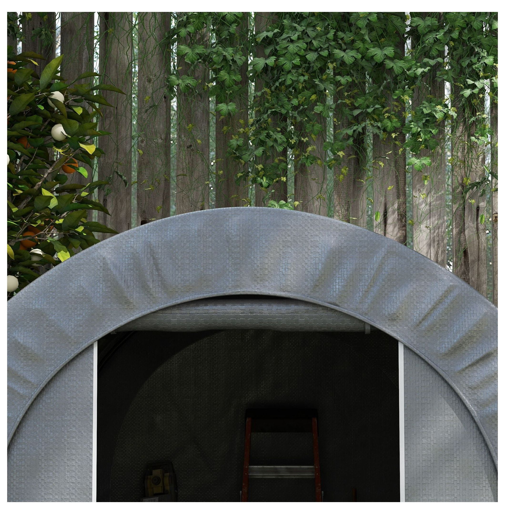 Galvanized Steel Storage Tent 6x8 ft, Waterproof Outdoor Shed for Motorcycle, Bike & Tools - Heavy Duty Portable Shelter with Windproof Design