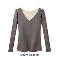 thumbnail image 3 of Sonducket Camisa térmica Ropa interior de invierno Ropa de abrigo Moda Tamaño compacto Lavable Top Lencería larga Suministros para mujeres flexibles al Ropa interior Gris SG Sonducket AP013685-01, 3 of 6