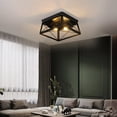 thumbnail image 5 of Farmhouse Flush Mount LED Ceiling Light - 60W Chandelier Industrial Pendant Lamp E26 - for Hallway, Entryway, Kitchen, Foyer, 5 of 12