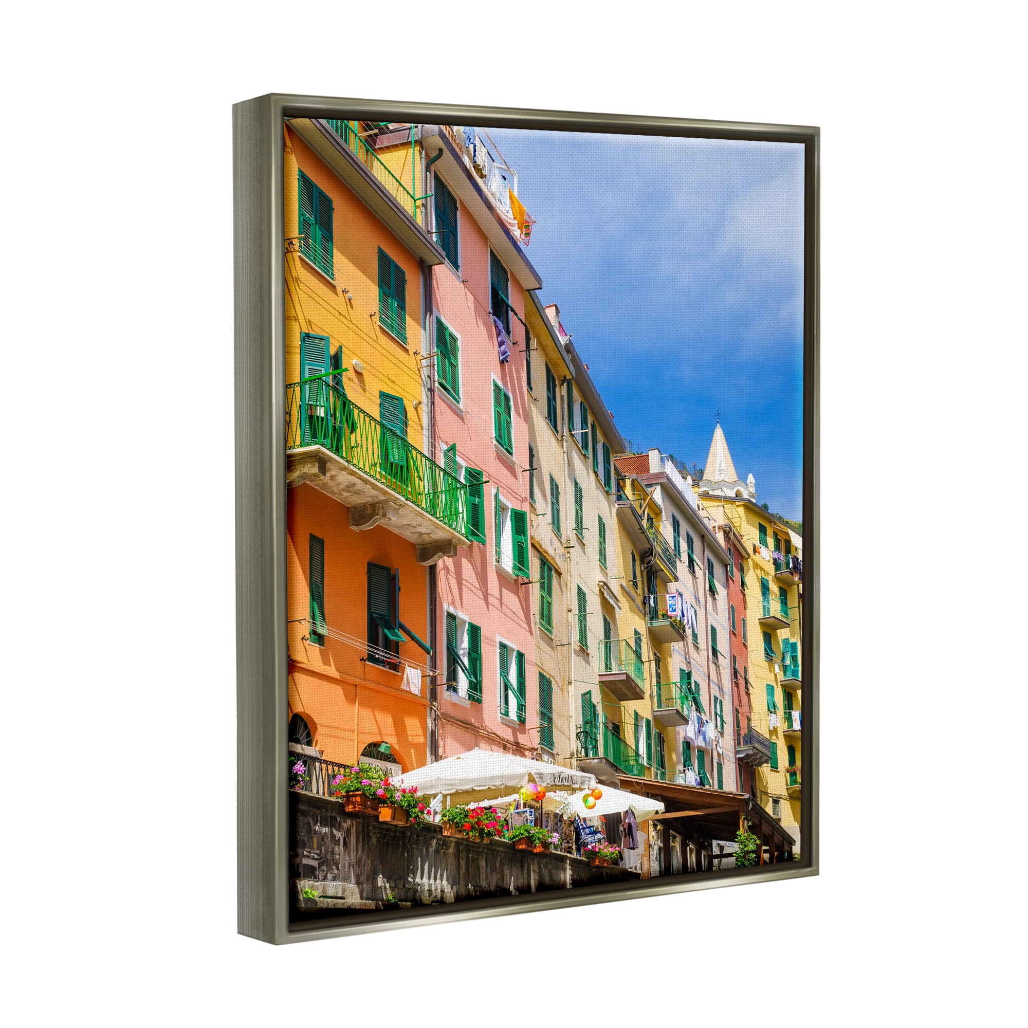 Stupell Urban Neighborhood Architecture Buildings Town & City Photography Gray Floater Framed Art Print Wall Art