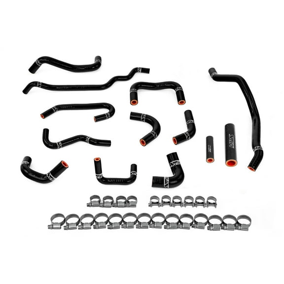 HPS Black Silicone Heater Hose Kit Coolant Compatible for 2008-2014 Subaru Impreza WRX 2.5L Turbo Manual Transmission, 57-2131A-BLK