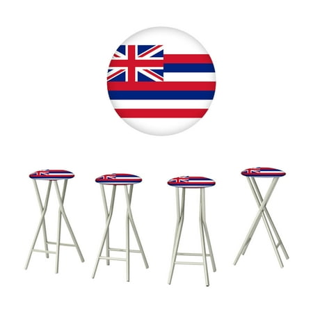 Best of Times State Flag of Hawaii Outdoor Bar Stools - Set of