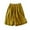 Yellow, variant on Jewelreauty Elastic Waist Pleated Shorts for Women Casual Cotton Linen Loose Pull On Pockets Shorts