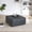 Navy Black, variant on 35" Wide Oversized Square Ottoman Coffee Table, Faux Leather Couch Ottoman Large Footstool for Living Room