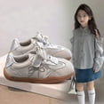 thumbnail image 3 of mgoYE Big Girls Sneakers Girls Boys Primary School Students Sports Shoes Spring and Autumn Casual Shoes Tennis Shoes Toddler Girl|Silver 13, 3 of 4