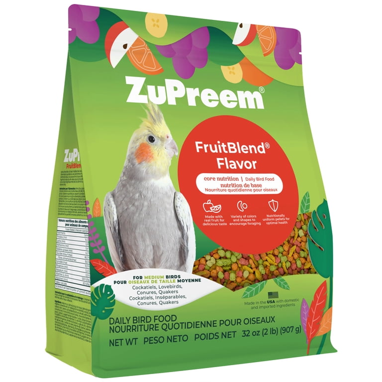 Zupreem Fruitblend Cockatiel & Conure Pellet Food, 2 Lb photo 1