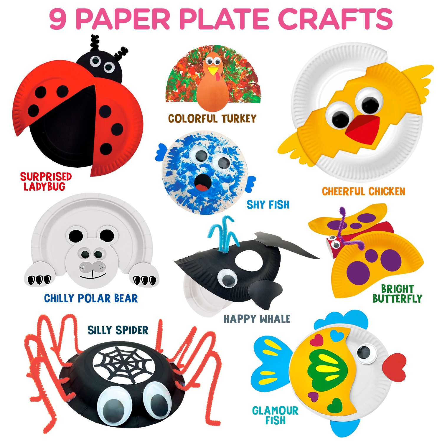 Arts and Crafts Kit for Kids- Create 8 Animal Crafts for Toddlers, Best Creative Christmas Gift for Boys & Girls Ages 3,4,5,6,7,8, Size: This Craft