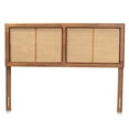 thumbnail image 3 of Baxton Studio Gilbert Mid-Century Wood Back Support Rattan Headboard, Full, Ash Walnut, 3 of 8