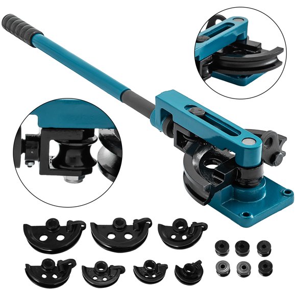 VEVOR Pipe Tube Bender 3/8" to 1" 10-25Mm,Manual Pipe Tube Bender with 7 Dies,Heavy Duty Tube Bender Tubing of Steel Metal Copper Ideal for Construction Sites