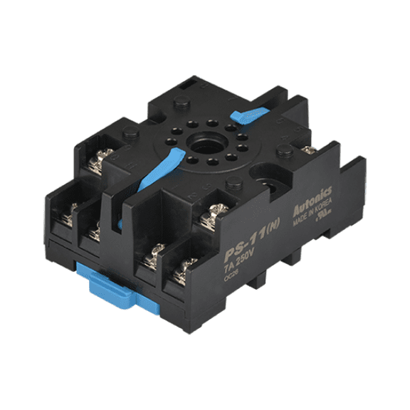 PS-11(N) Autonics Socket, 11-Pin, (0.8N.m) For Surface or DIN Rail Mounting, With Clip