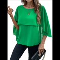 thumbnail image 2 of Sudadera Holgada de Verano con Mangas Abullonadas y Cuello Redondo de para Mujer, Informal y Elegante Verde L, 2 of 10