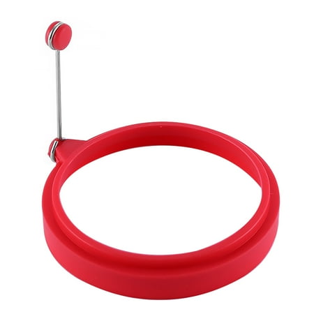 

Round Silicone Fried Eggs Ring Shaper Non Stick Pancakes Maker Cooking Mold with Handle Red