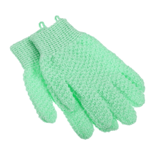 Guantes de ducha de nylon únicos 1 par Guantes exfoliantes para baño 8.07"x4.92" Verde