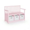Classic Storage Bench with Bins - Pink