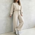 thumbnail image 4 of Iyufng 2 Piece Polka Dot Outfits for Women, Cropped Sweatshirt Drawstring Wide Leg Pants with Pockets Casual Loungewear Matching Set, 4 of 7