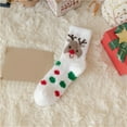 thumbnail image 2 of Christmas Gift Compression Socks for Women New Year No Show Plush Fitness Slipper Fuzzy Girls Socks White, 2 of 9