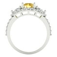 thumbnail image 4 of 2.16 ct Round Cut Simulated Yellow Diamond 3 Stone 14K White Gold Womens Engagement Ring, 4 of 5
