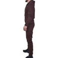 thumbnail image 2 of Riflessi Men's Athletic Sports Casual 2 Piece Solid Color Tracksuit Hoodie Jogger Pants Sweatsuit Set (Brown, XL), 2 of 4