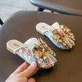 thumbnail image 2 of Aayomet Girls Bowknot Slippers Pearl Soft Sole Princess Shoes Floral Baotou Slippers Girls Sandals Size 2,Pink 12.5, 2 of 4