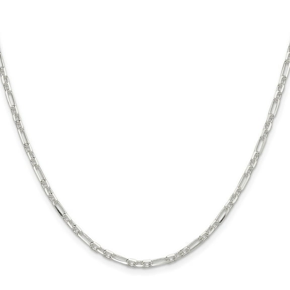 Diamond2Deal 925 Sterling Silver Diamond-Cut 3mm 3 Short Plus 1 Long Cable Link Chain Necklace for Men 16"