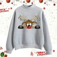 thumbnail image 2 of Fiaer Christmas Sweatshirts for Women Cute Graphic Loose Fit Xmas Pullover Crew Neck Long Sleeve Casual Trendy Tops Light Gray XL, 2 of 4