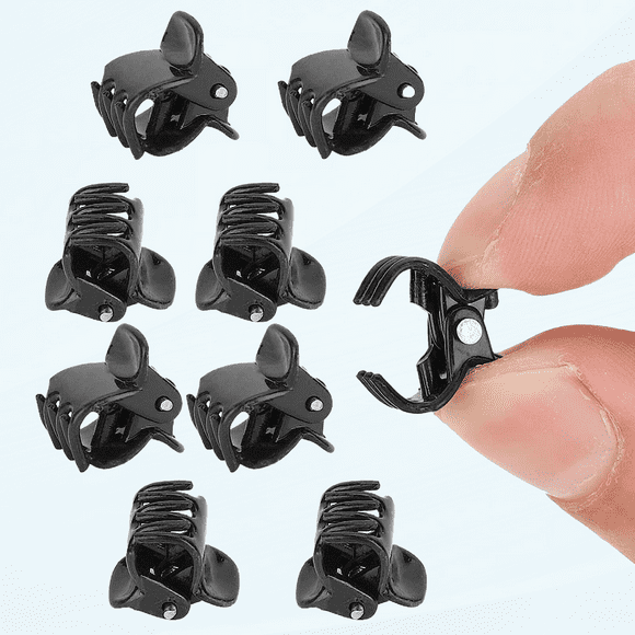 Mini Hair Clips,100PCS Mini Hair Claw Clips for Girls and Women,Black Plastic Mini Clips Small Claws Hair Clip Clamp Clothes Hair Accessories Small Hair Clips for Women Butterfly Hair Clips