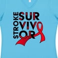 thumbnail image 4 of Inktastic Stroke Survivor- Red Ribbon Awareness Women's V-Neck T-Shirt, 4 of 5