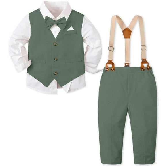 Traje SANGTREE Green Herb de 5 piezas para niños de 9 a 12 meses