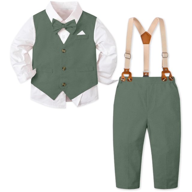 Traje SANGTREE Green Herb de 5 piezas para niños de 9 a 12 meses