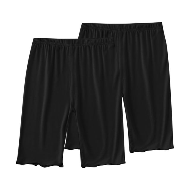Odeerbi 2-13 Años Niñas 2 Pcs Modal Bike Shorts Cintura Alta Seguridad Bajo Vestido Slip Shorts Yoga Dance Shorts Verano Bermudas Shorts Pantalones de Color Sólido