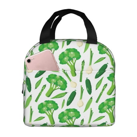 Insulated Lunch Bag for Women Men - Asparagus cucumber Leakproof Cooler Lunch Box for Women Men  Lunch Tote Bags for Work School Picnic Travel