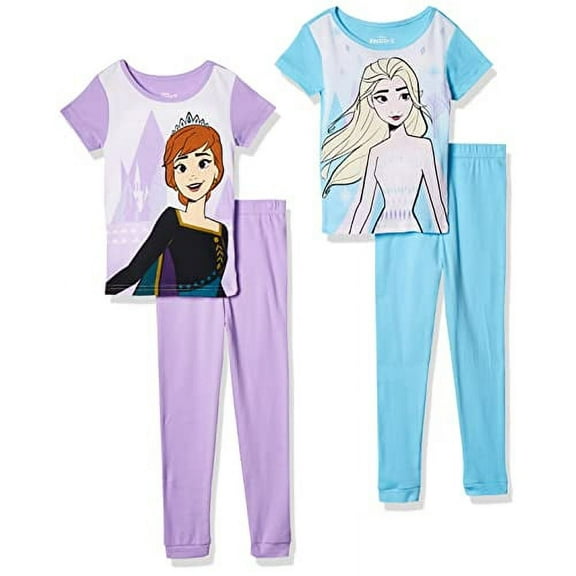 Disney Girls' Frozen Snug Fit Cotton Pajamas, Better Together Sisters, 10