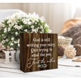 thumbnail image 3 of HFDF God is Still Writg Your Story, Bible Verse Decor, Brown Wooden Box Decor for Home Office, spirational Sign 24x16inch Framed, 3 of 6