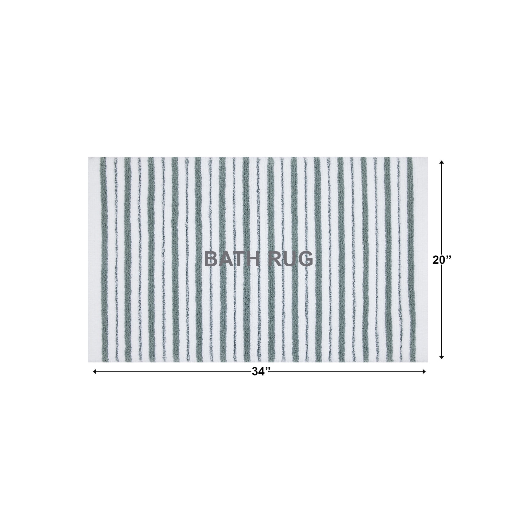 Better Homes & Gardens Signature Soft Tufted Stripe Bath Rug, Nimbus Blue & White, 20" x 34"