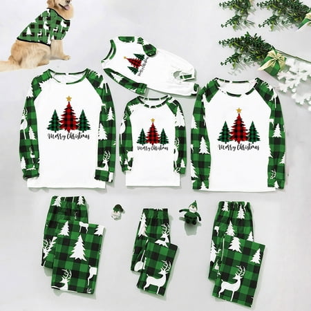 

VEKDONE 2023 Clearance Christmas Pajamas for Family Family Christmas Pjs Matching Sets Plaid Elk Xmas Matching Christmas Pjs for Family