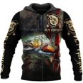 thumbnail image 3 of Sudadera con capucha y cremallera para hombre, nueva sudadera con capucha con estampado 3D de pesca de carpas y pesca salvaje, moda para exteriores, sudadera de gran tamaño Harajuku, primavera de 2024, 3 of 4