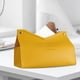 thumbnail image 5 of Elegante porta pañuelos triangular de cuero sintético para el rostro. Amarillo, 5 of 9