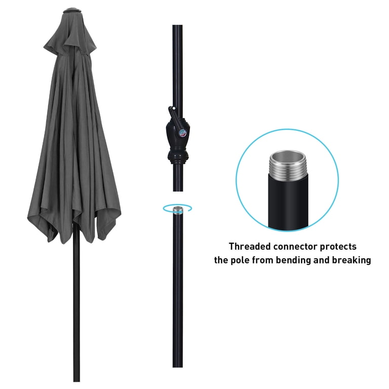 Ainfox 7.5ft Round Market Umbrella, UV Protection photo 2