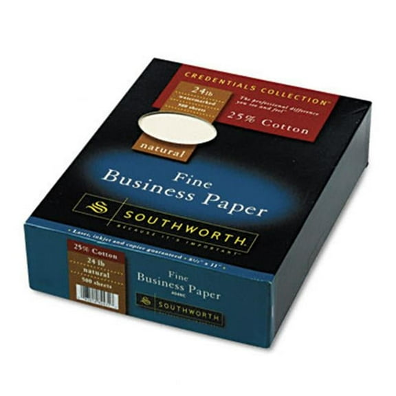 Southworth  Credentials Fine Business Paper  Natural  24lb  Letter  500 Sheets per Box